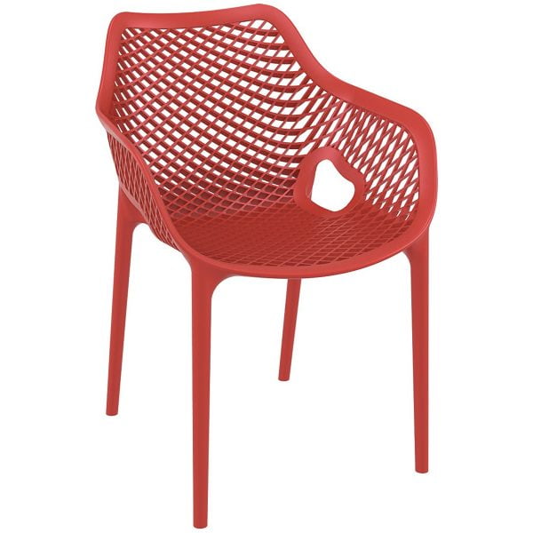 Hotel Restaurant Perforated Plastic, Red Outdoor Furniture