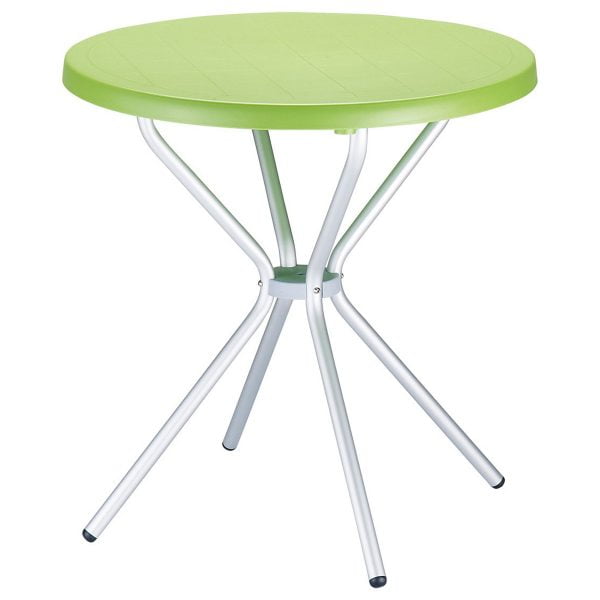 Fast Food Outdoor Plastic Round Table, Round Green Plastic Garden Table