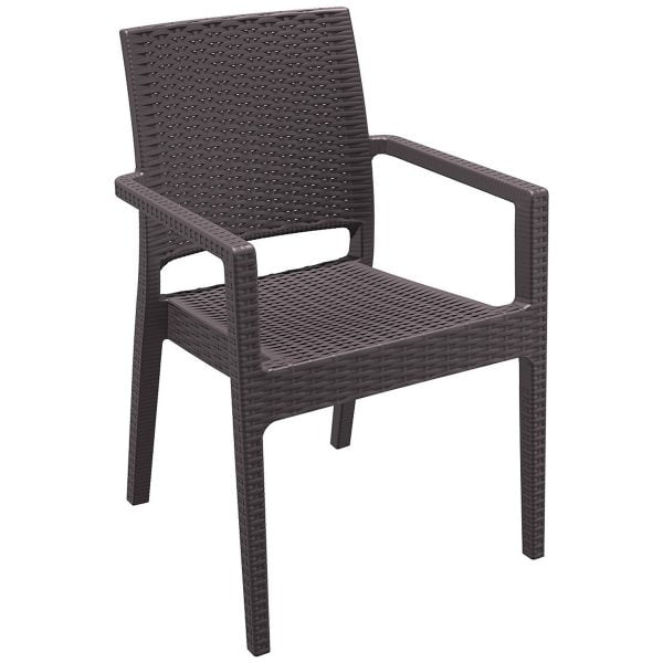 Resin Wickerlook Outdoor Armchair, Grey Resin Outdoor Furniture