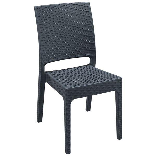 Resin Wickerlook Garden Cafe Chair, Molded Resin Outdoor Furniture