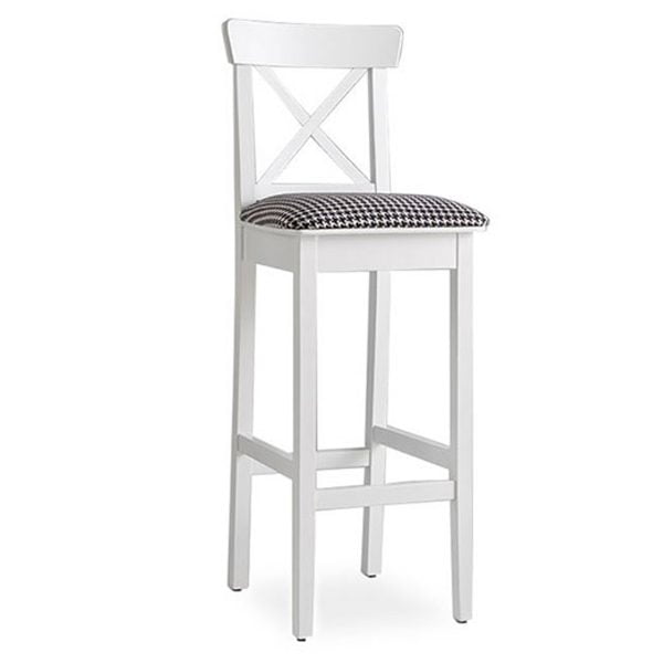 Cross Back Commercial Bar Stool Solid Wood, Commercial Bar Stools With Backs