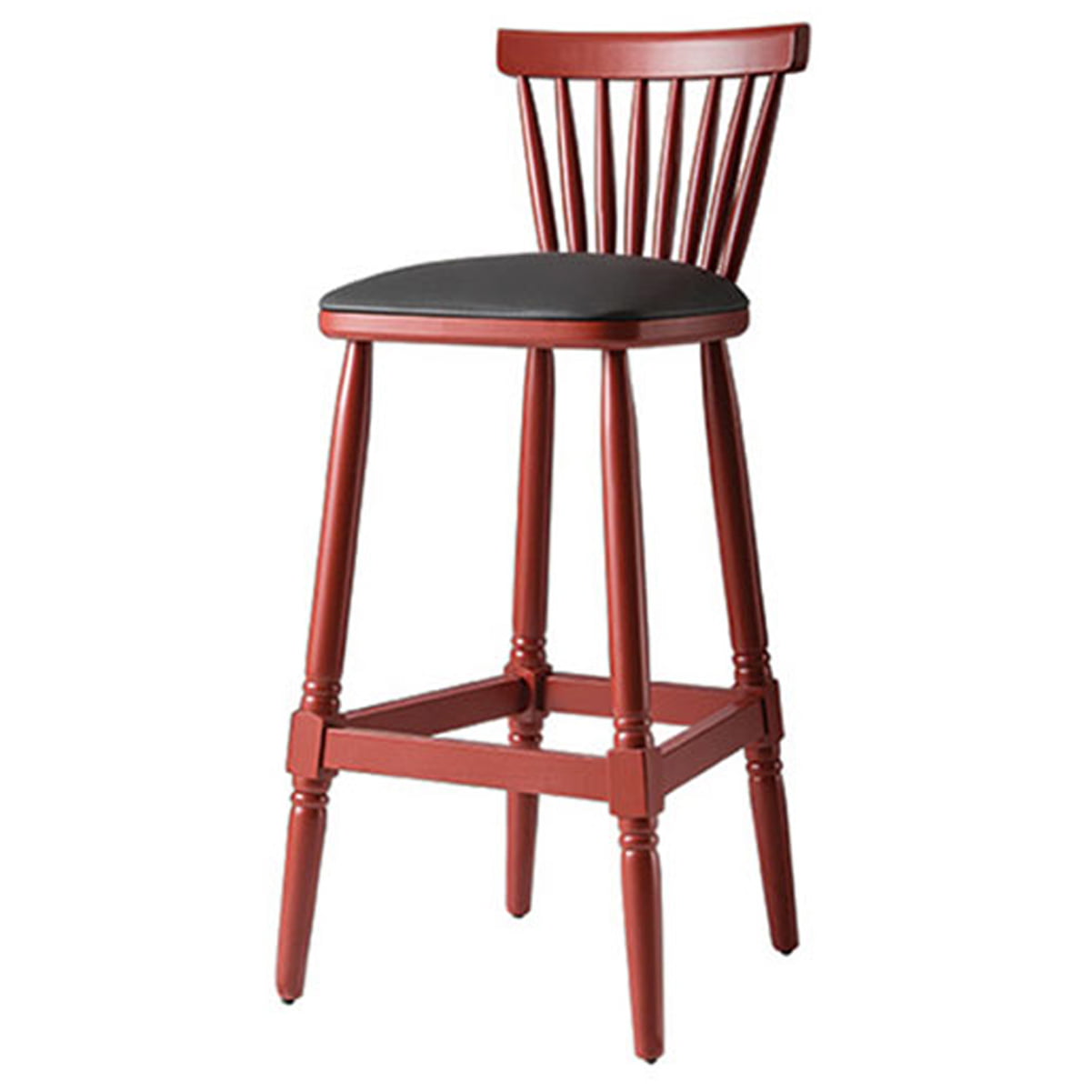 300386e Classic Wooden Bar Stool, Wooden Stool With Backrest