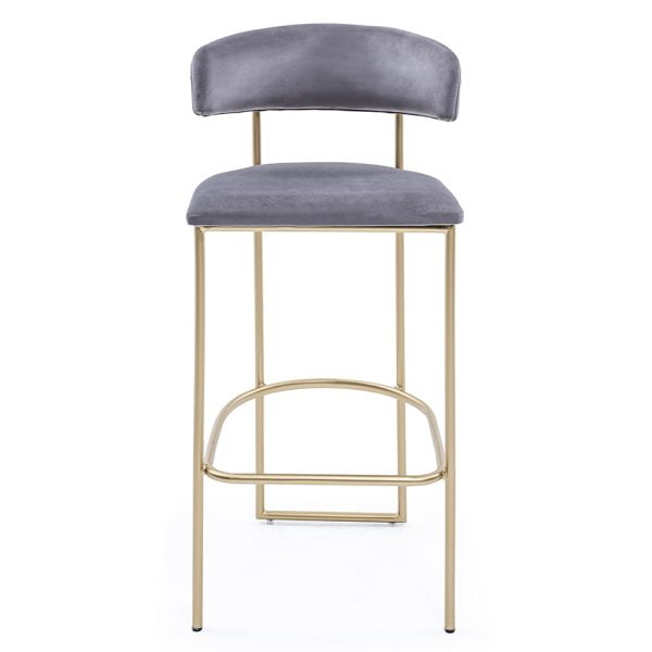 Modern Metal Bar Stool Upholstered, Blue And Gold Leather Bar Stools With Backs